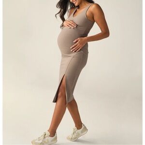 Beyond the bump by Beyond Yoga, tan dress, XL